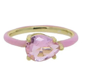 The Lucie Enamel Monochromatic Jewel Ring - Ballet Slipper Pink