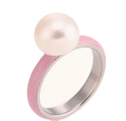 The Maggie Gumball Pearl Ring in Ballet Slipper Soft Pink Enamel