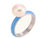 The Maggie Gumball Ring in Cornflower Blue Enamel