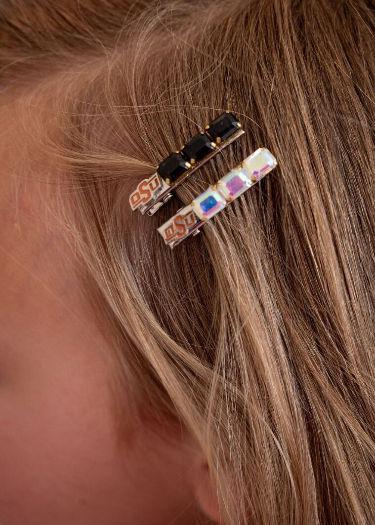 OSU - Oklahoma State University - Cowboys- Pokes - Collegiate Bling Hair Clip