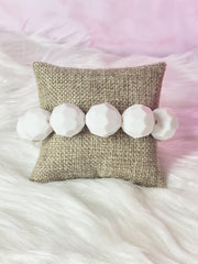 The Pebbles Statement Bracelet Stack in White