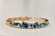 The Faye Dainty & Delicate Adjustable Stacking Gem Ring - Bright Blue