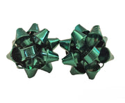 Classic Christmas Bow Stud Earrings - Green