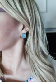 The Marisol Large Statement Stud in Blue Opal