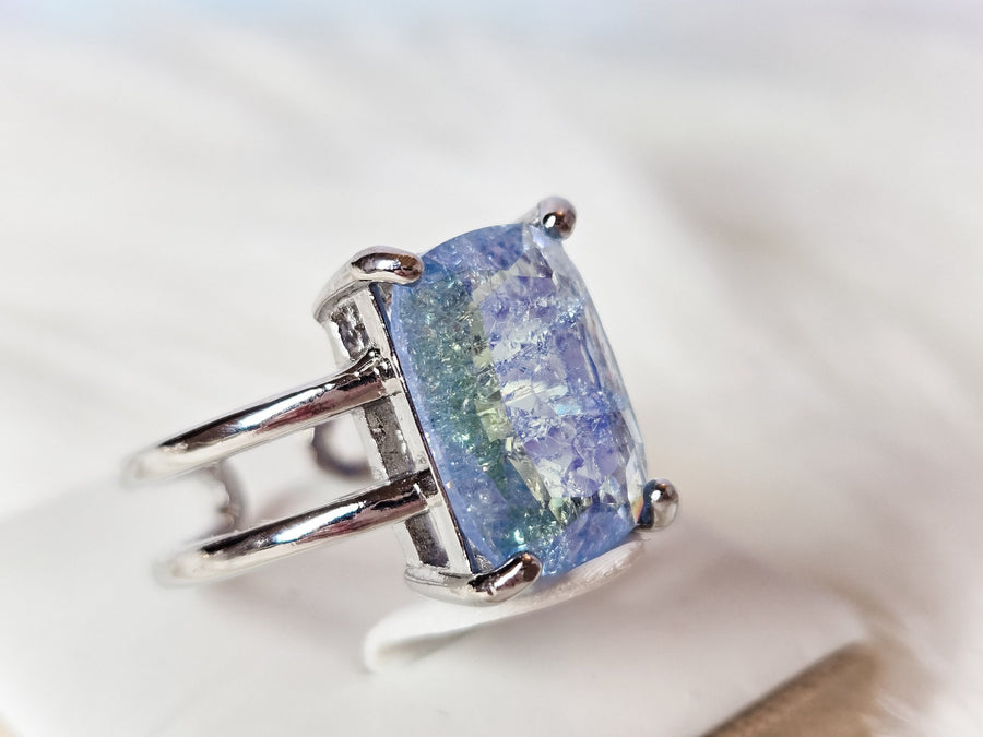 The Marnie Moonstone Statement Ring in Soft Sky Blue