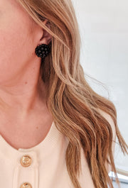 Jackie Ohhh So Retro Statement Beaded Cluster Studs - Black