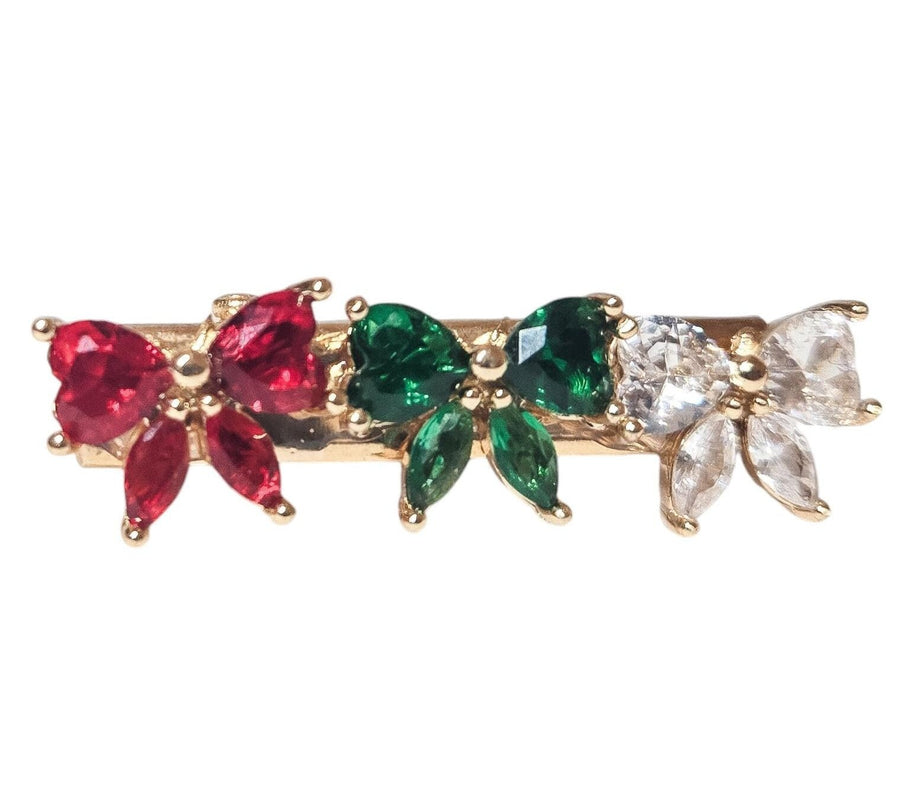 The Classic Christmas Coquette Bow Zircon Hair Clip