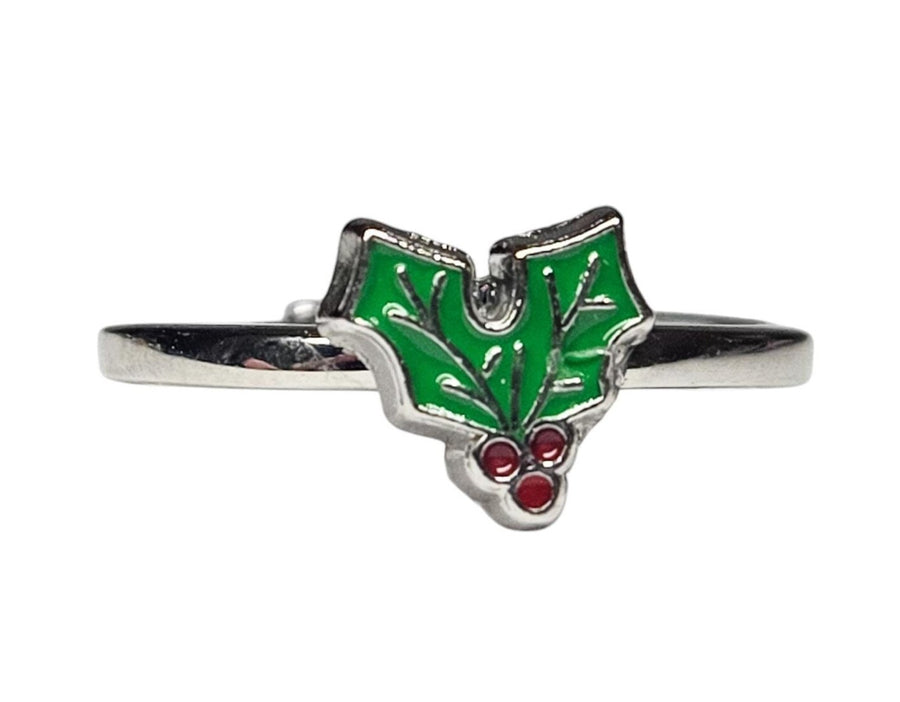 The Most Miniature Holly Berry Adjustable Ring - Dainty