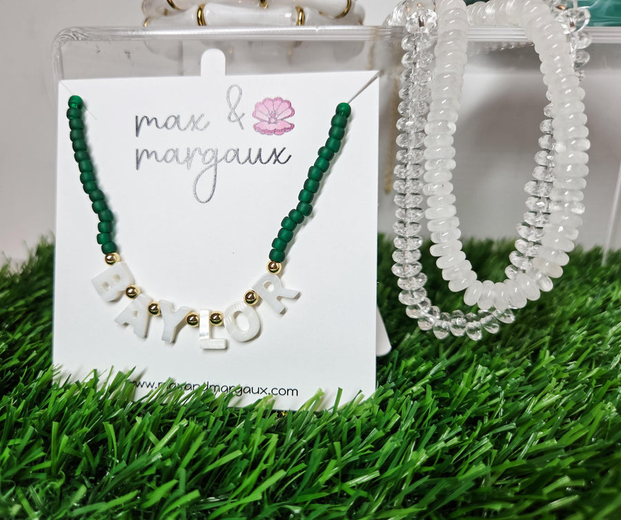 Baylor Bears Gameday Necklace - MOP Mother of Pearl Shell Letters