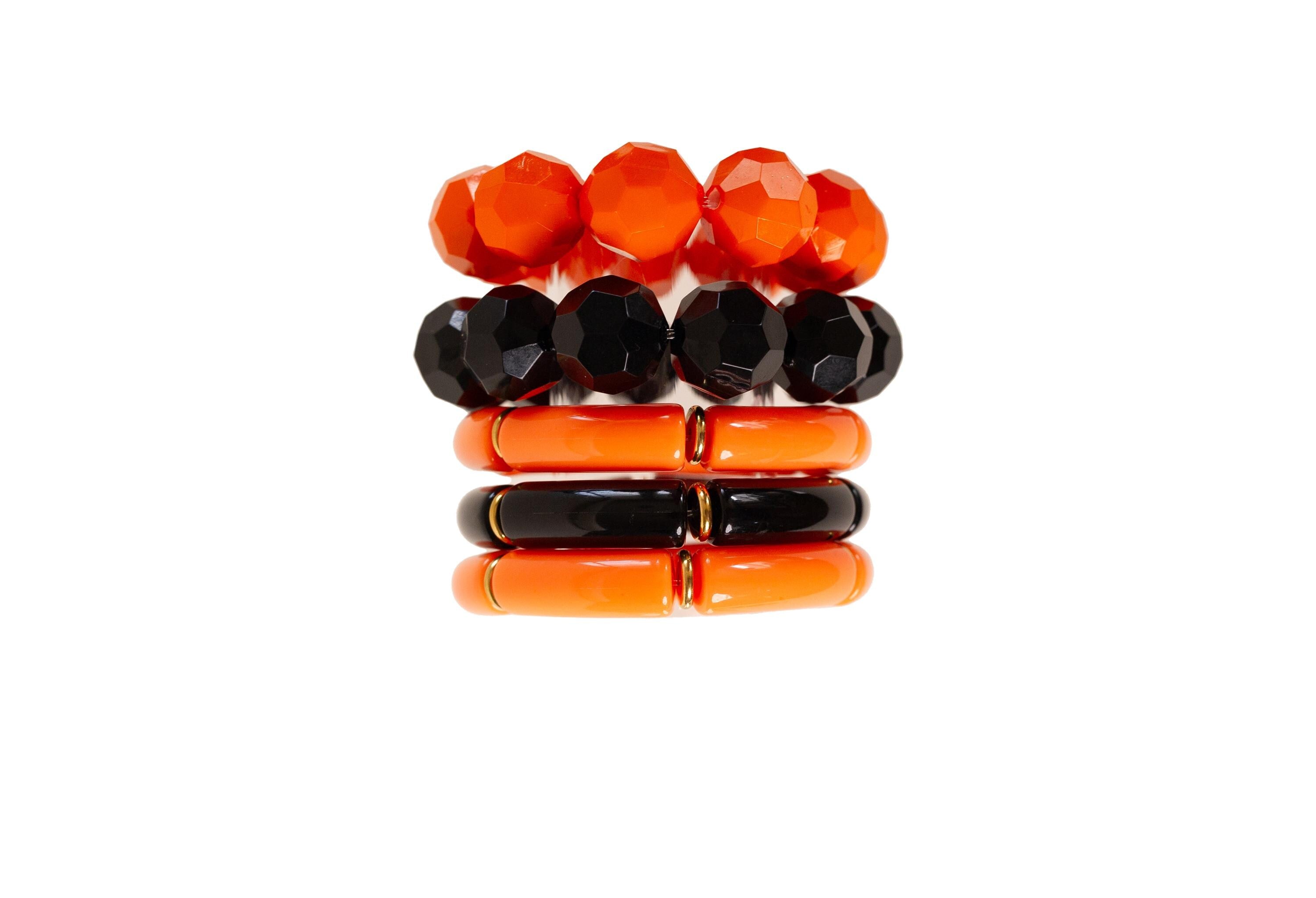 The Orange & Black Traditional Gameday Bracelet Stack - OSU Oklahoma State - Cowboys - Pokes - Pistols Firing