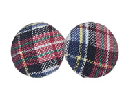 The Christmas Holiday Plaid Tartan Button Retro Earrings - Hypoallergenic - Feather Lightweight