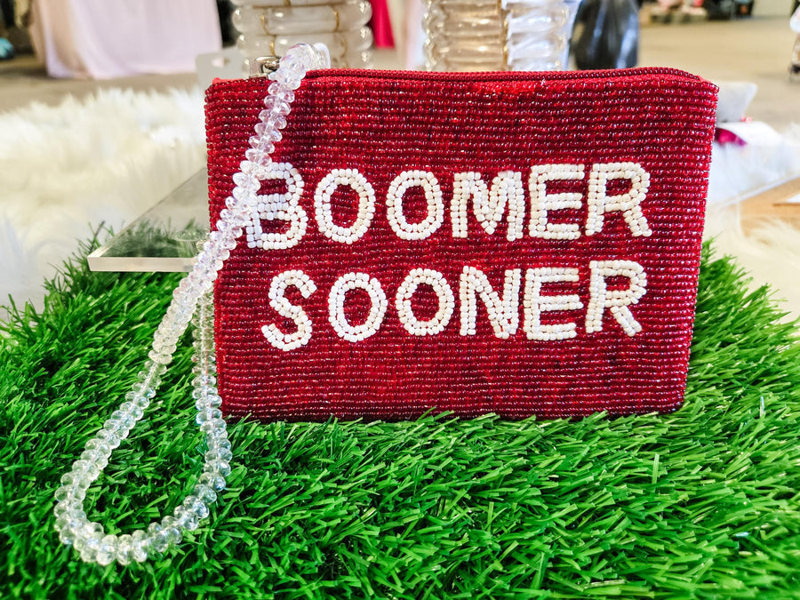 Boomer Sooner OU Beaded Gameday Coin Purse