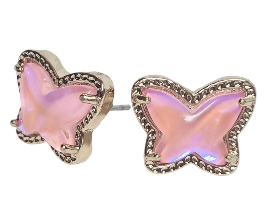 The Pink Butterfly Dainty & Delicate Stud - Light Weight