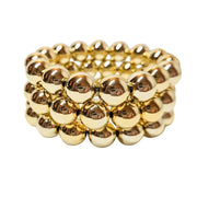 The Home for the Holidays Reflective Christmas Ornament Statement Stacking Bracelet in Gold - Small Beads