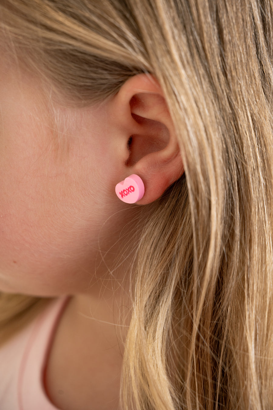 Conversation Candy Heart Studs