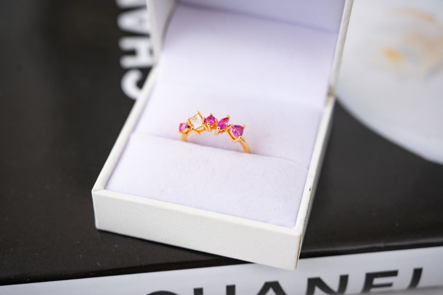 The Isla Dainty & Delicate Ring - Pink