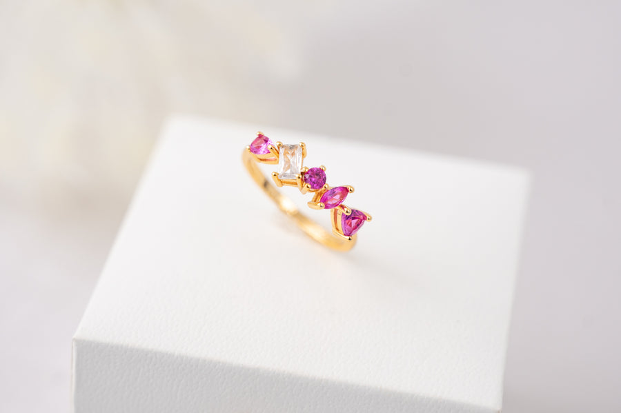 The Isla Dainty & Delicate Ring - Pink