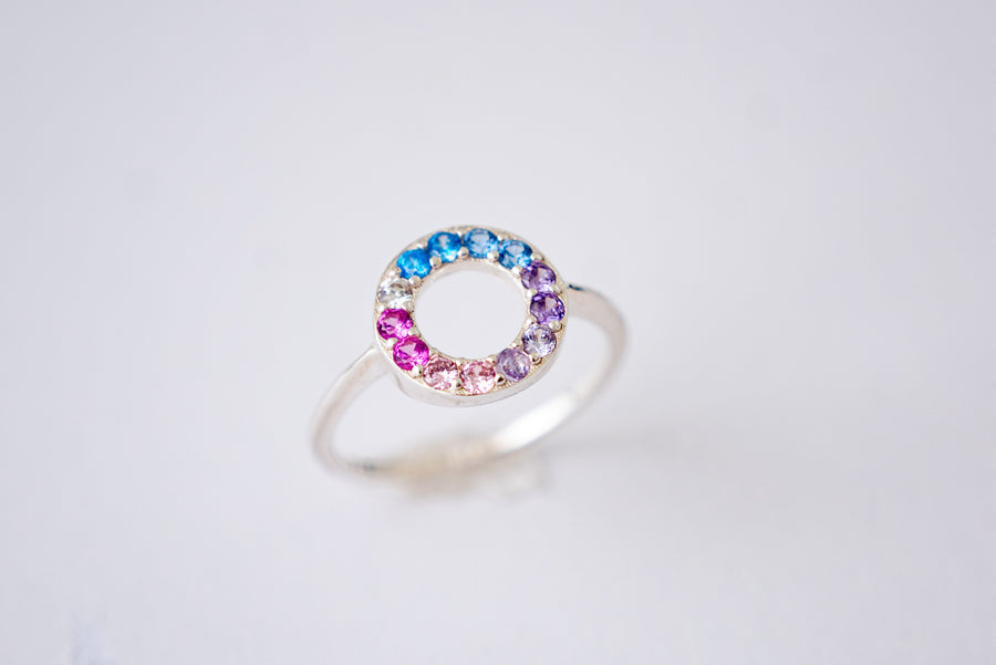 The Margaux Gradient Open Ombre circular Ring