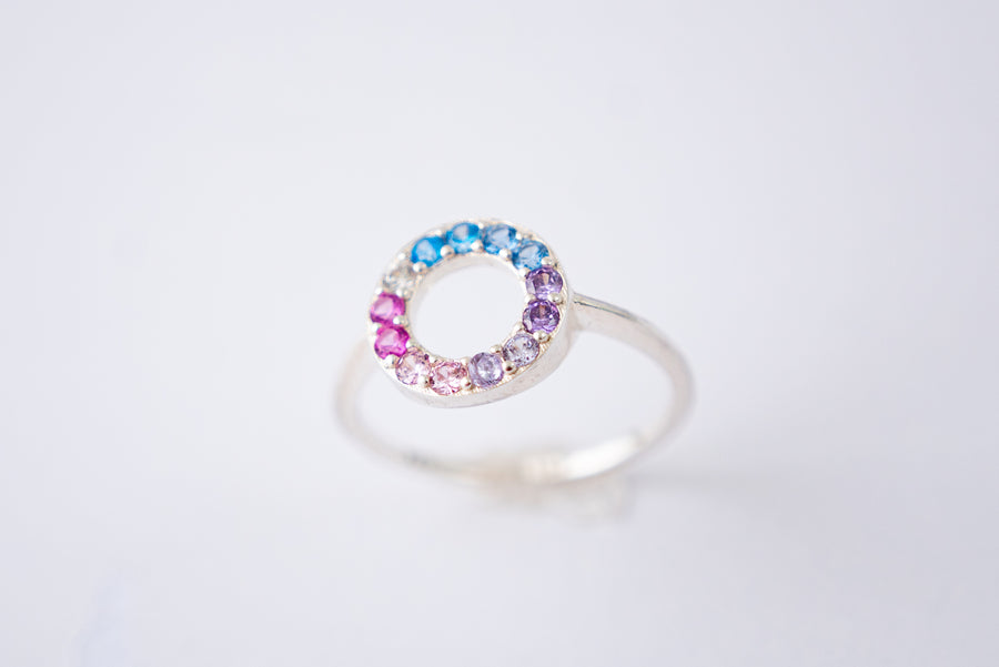 The Margaux Gradient Open Ombre circular Ring