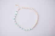 Miriam Authentic Freshwater Pearls and Shell Hearts Necklace